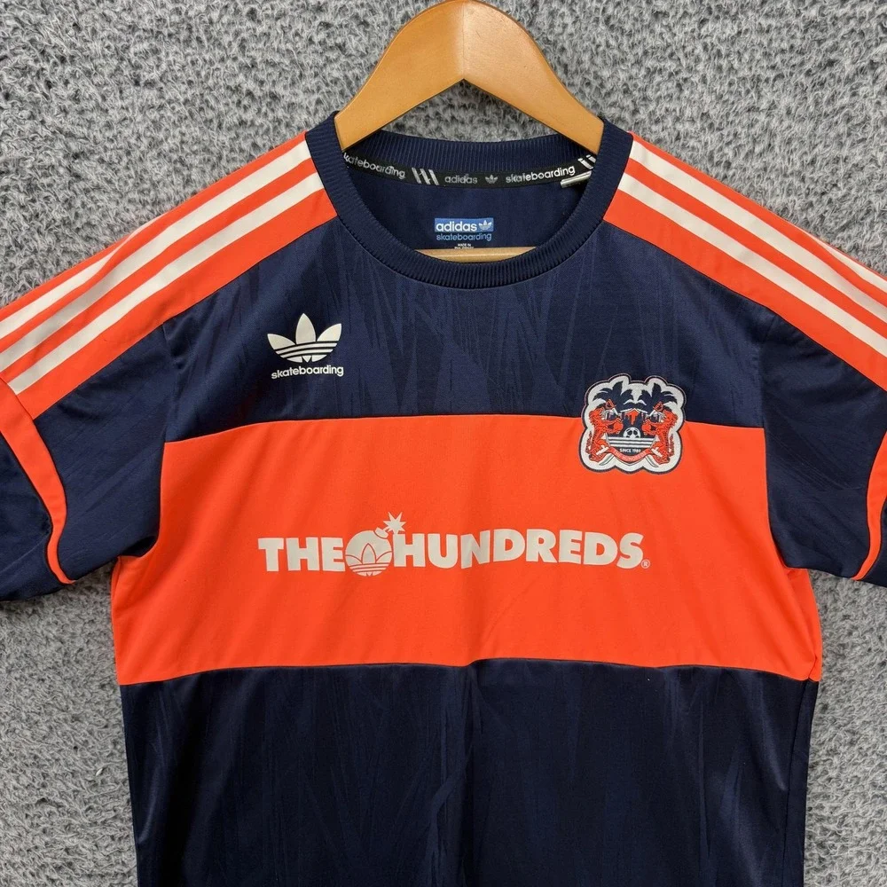 Adidas Shirt Mens Medium Blue Orange The Hundreds Skateboarding Climalite